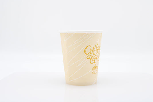 Einweg Kaffeebecher  To Go ( Coffee Time light yellow)  200ml / 8oz